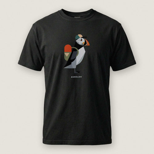 Printify T-Shirt Black / S Geometric Puffin Trekker T-shirt