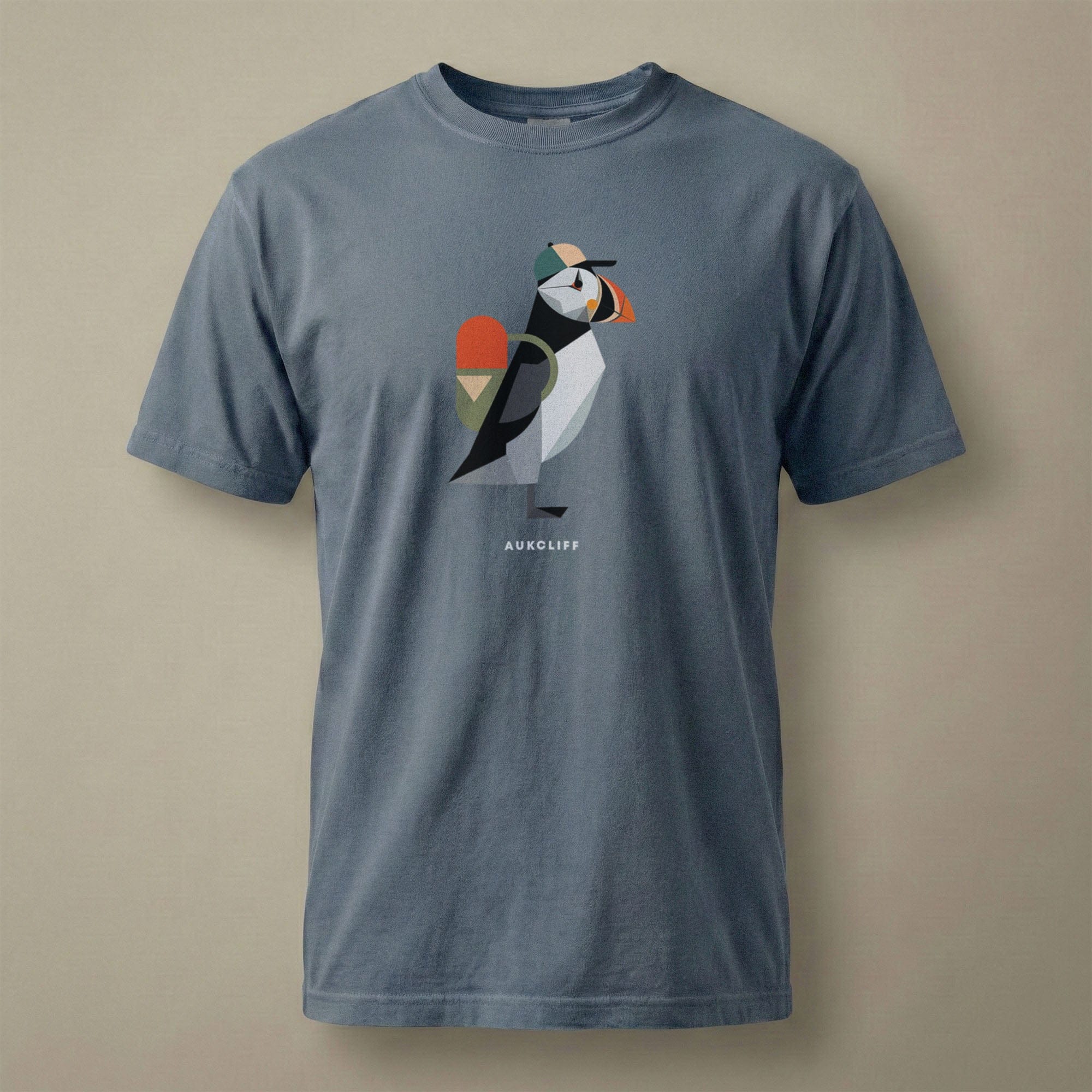 Printify T-Shirt Blue Jean / S Geometric Puffin Trekker T-shirt