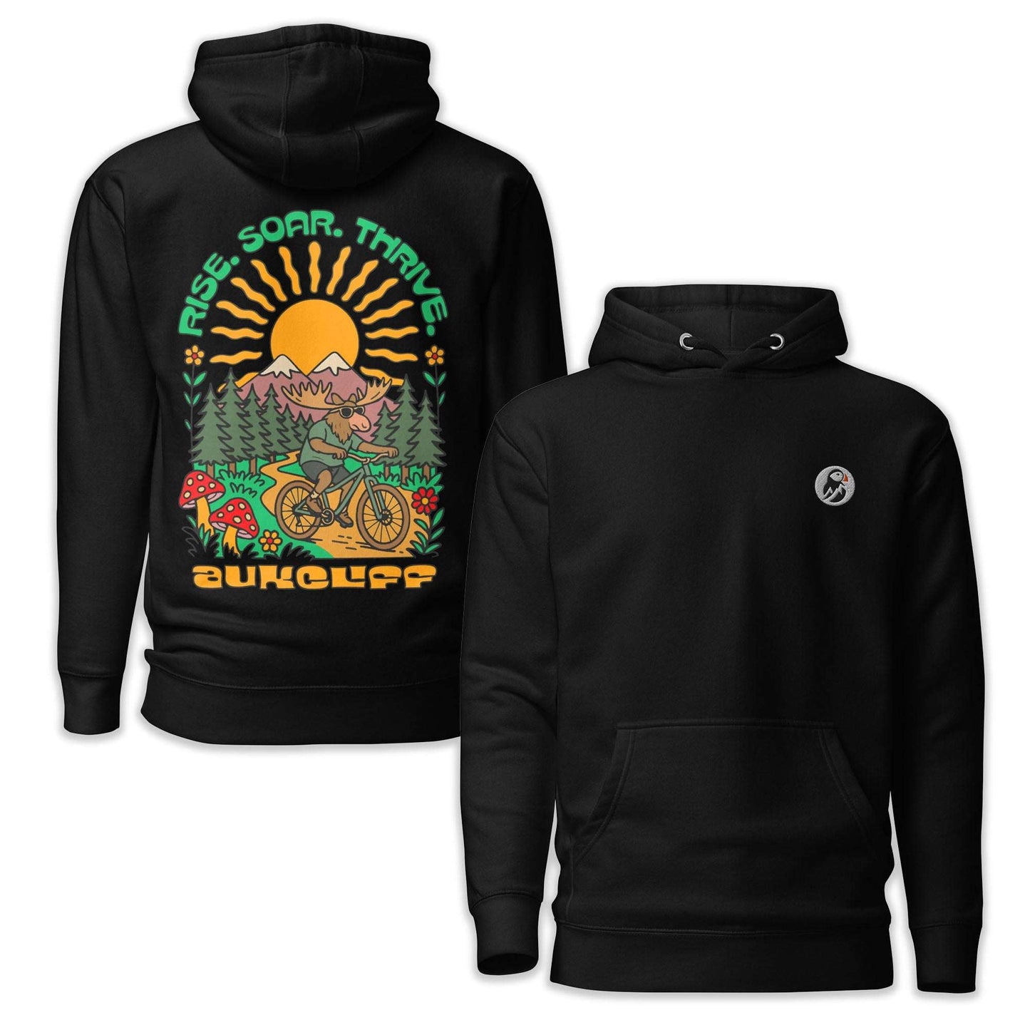 Retro Bike Moose Hoodie