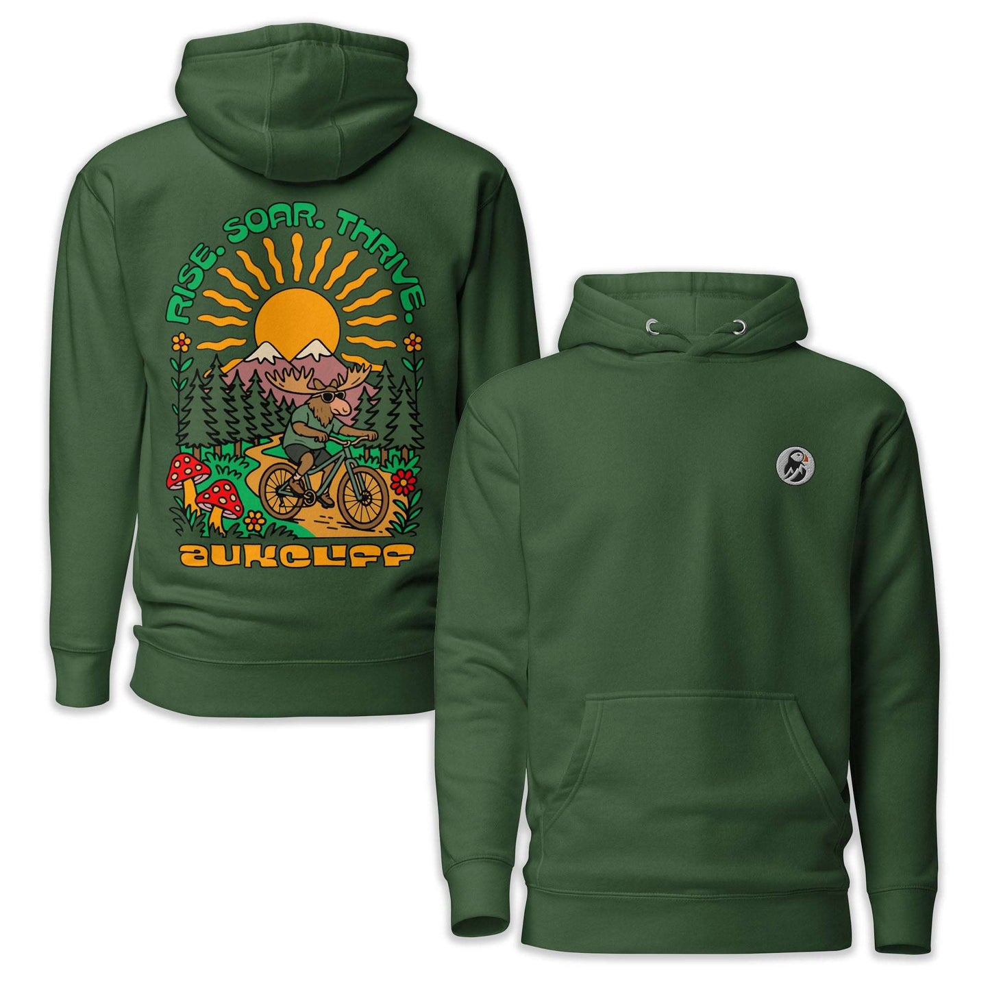 Retro Bike Moose Hoodie