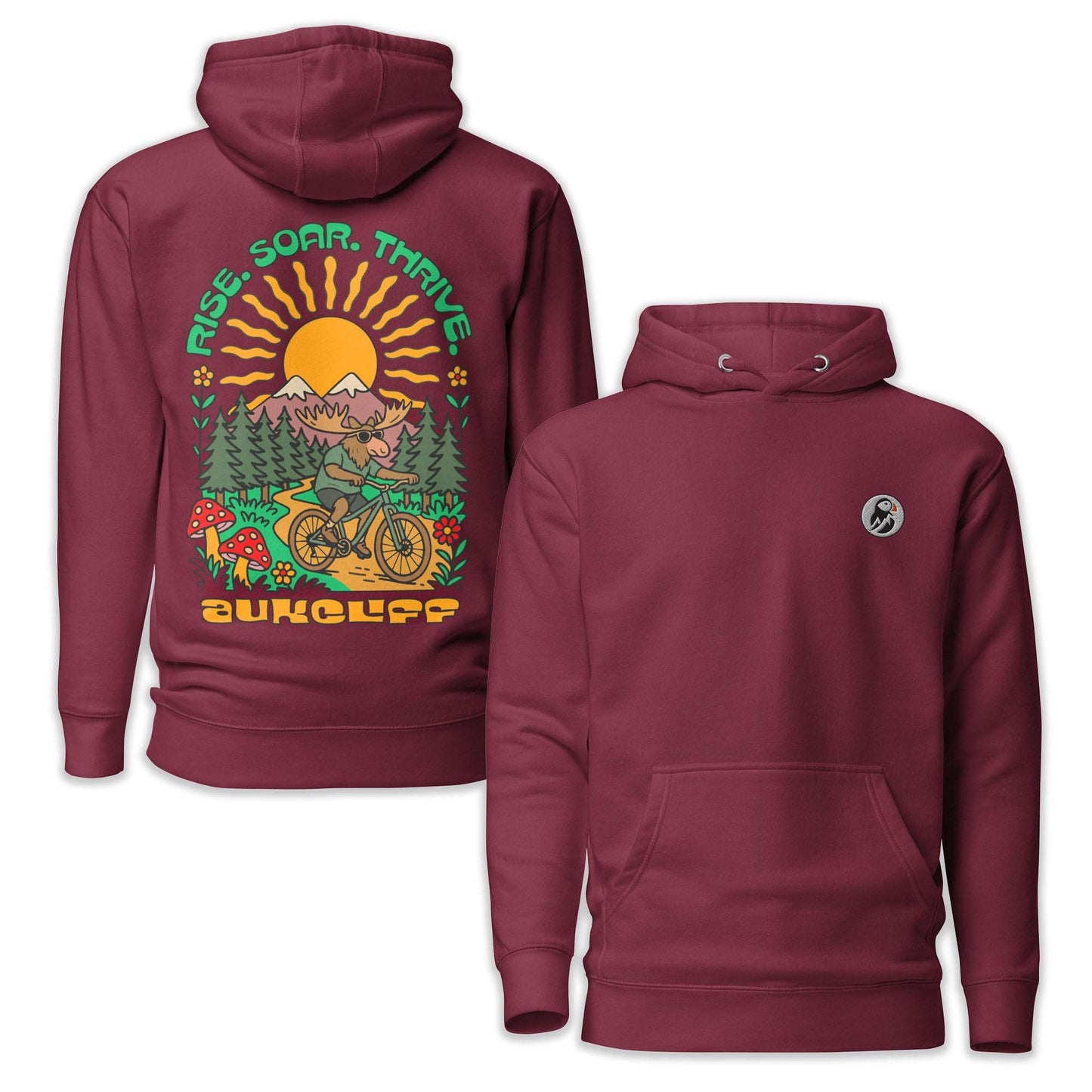 Retro Bike Moose Hoodie