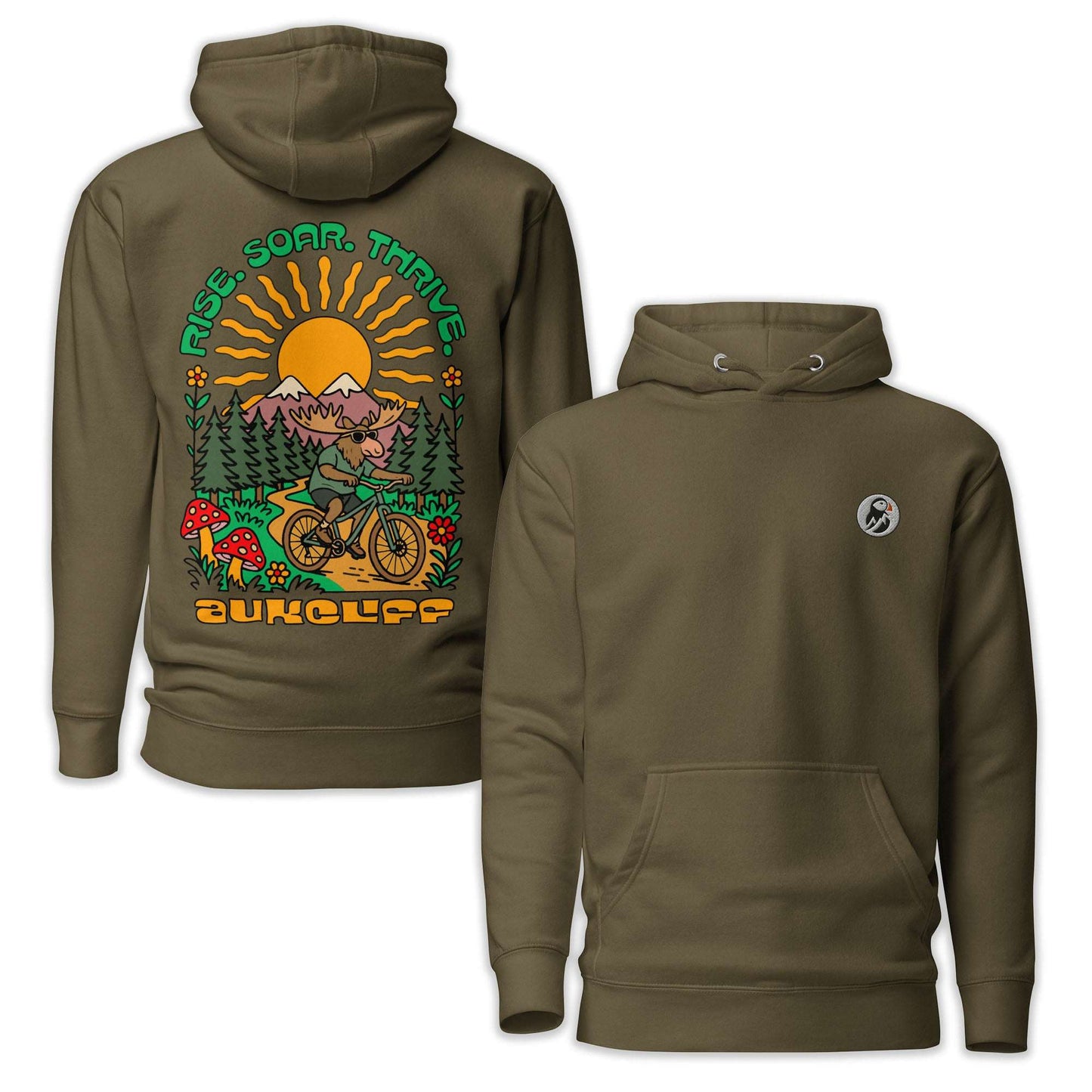 Retro Bike Moose Hoodie