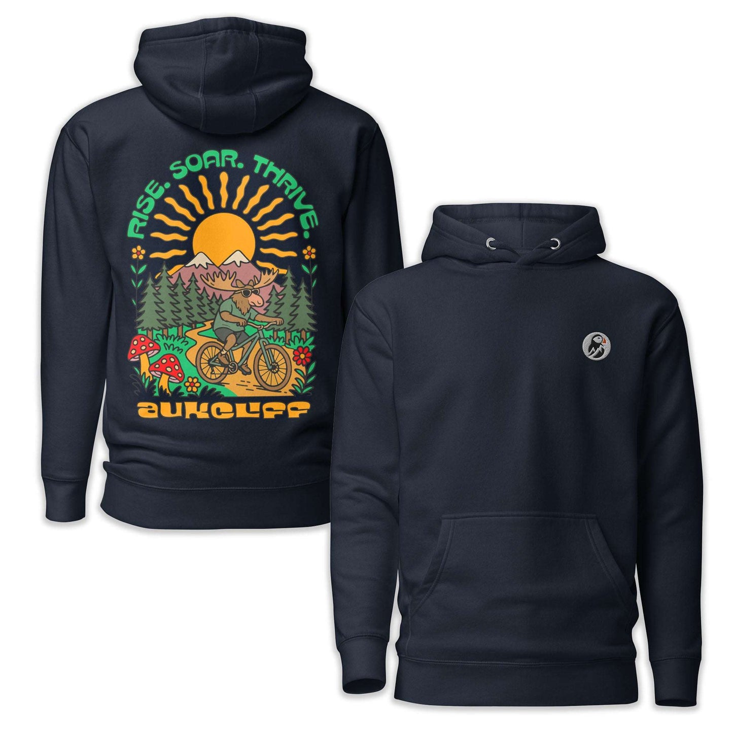 Retro Bike Moose Hoodie