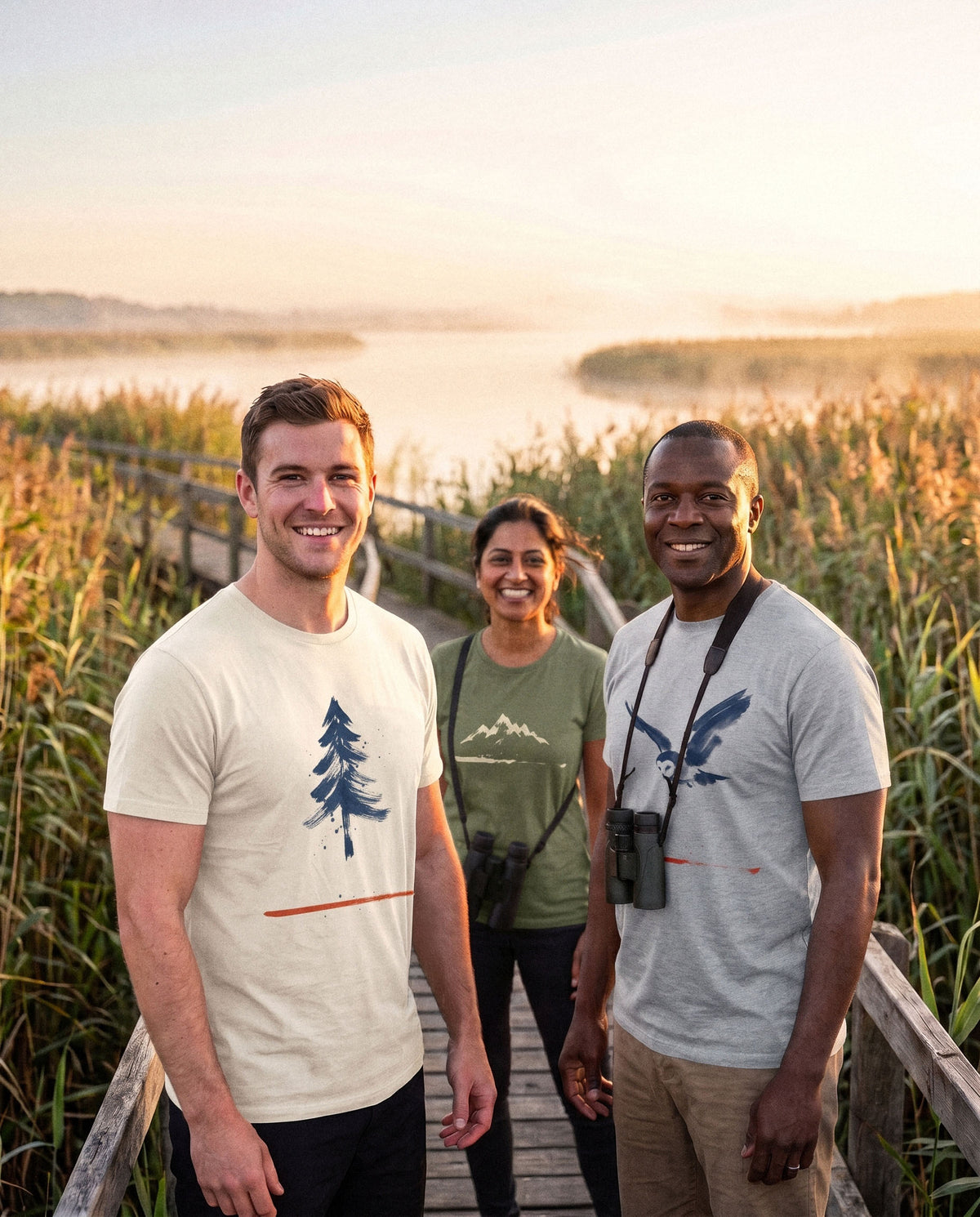 AukCliff Sumi brush-ink t-shirts worn outdoors, photo 1