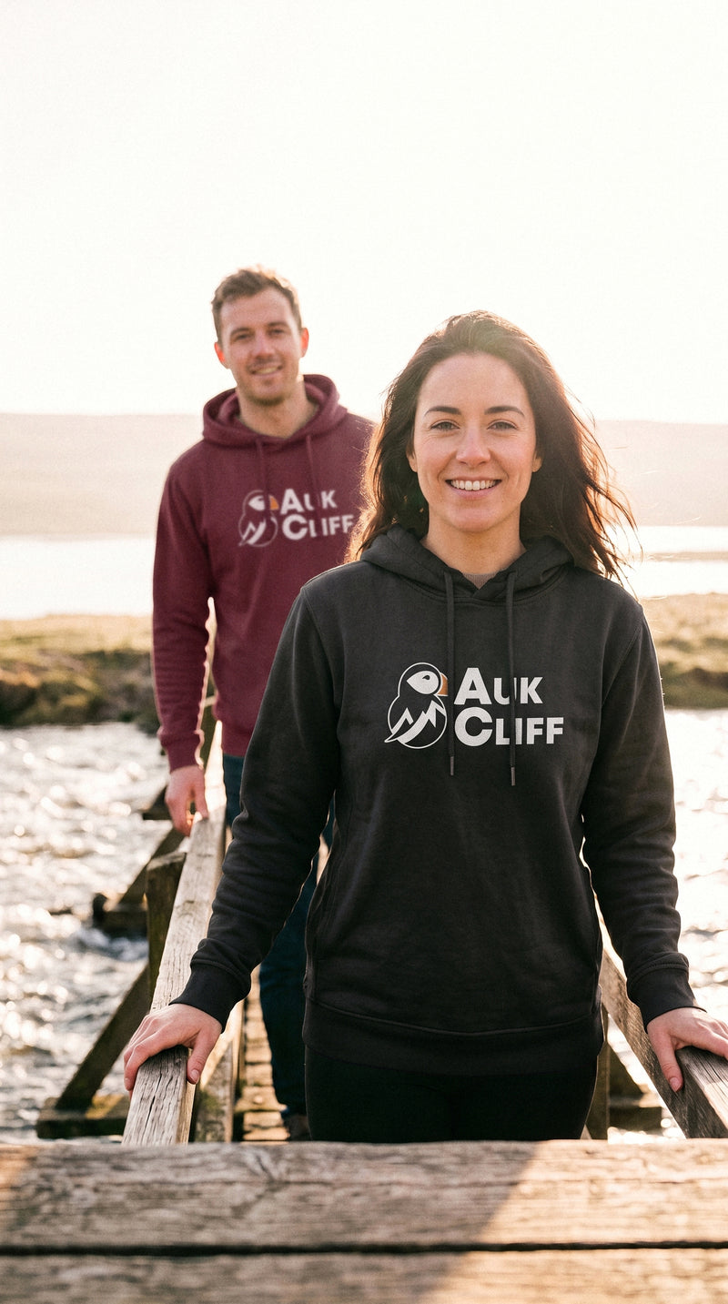 AukCliff logo hoodie worn outdoors, photo 3