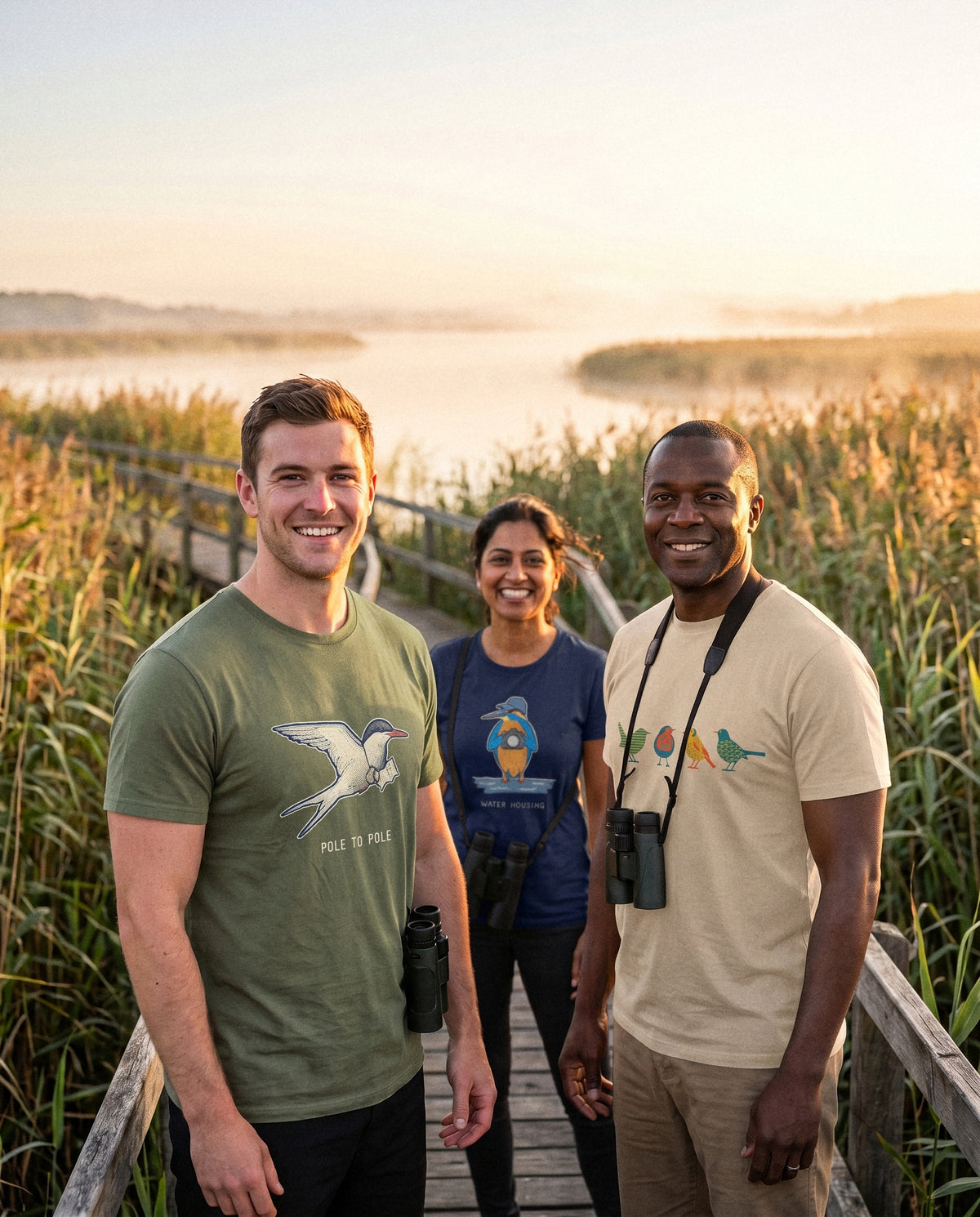 AukCliff t-shirts worn at an estuary boardwalk, photo 1