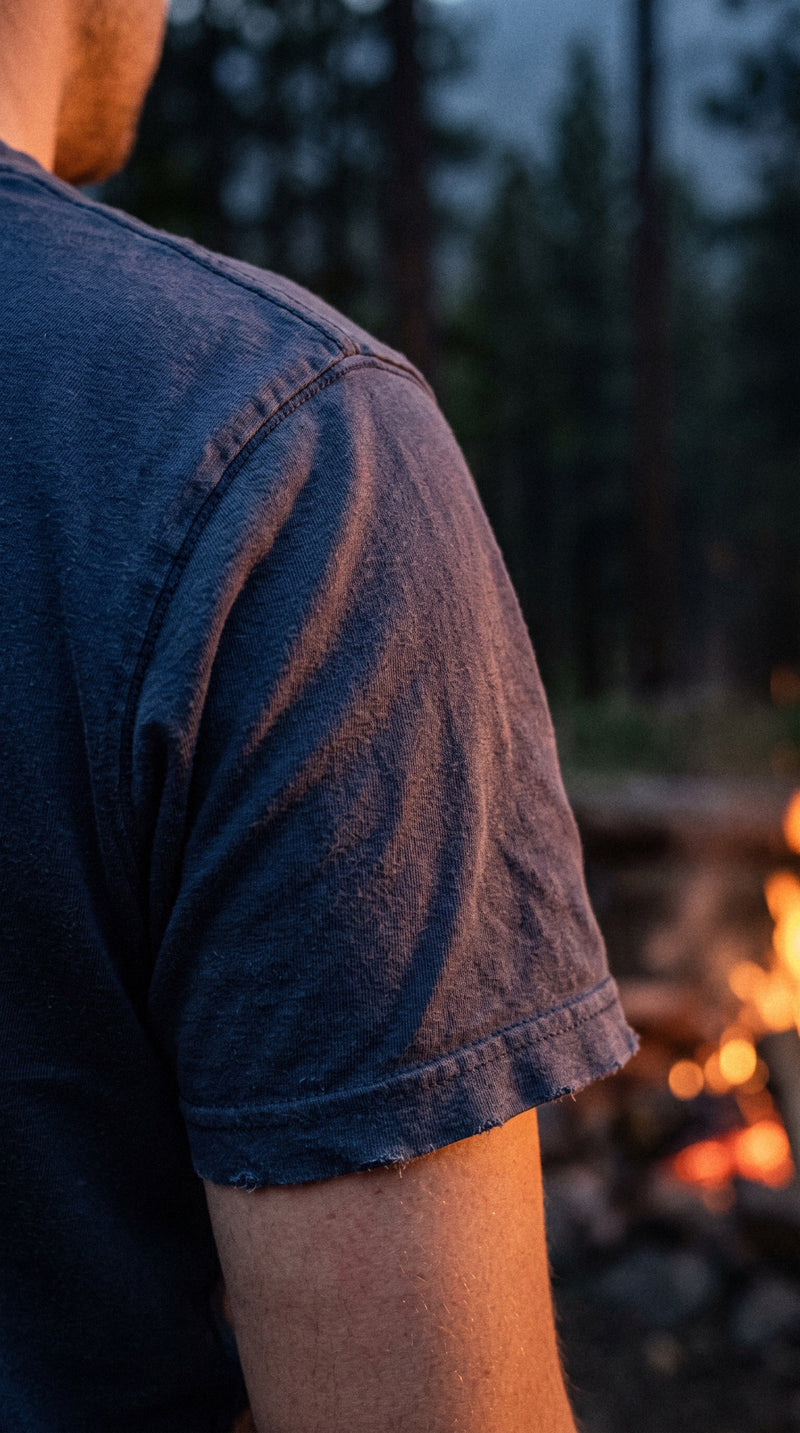 AukCliff t-shirts worn at a campfire in the pines, photo 2
