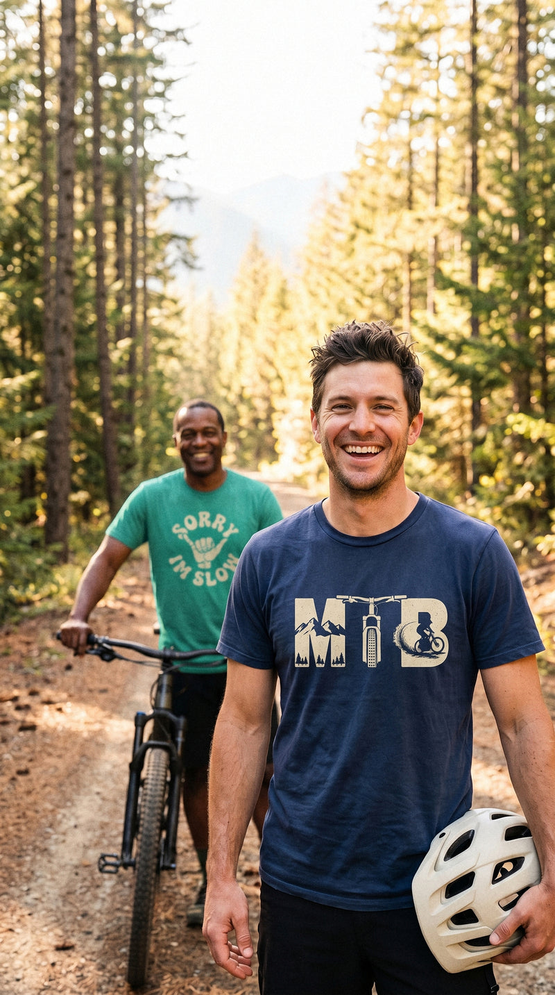 AukCliff t-shirts worn at a forest trail, photo 3