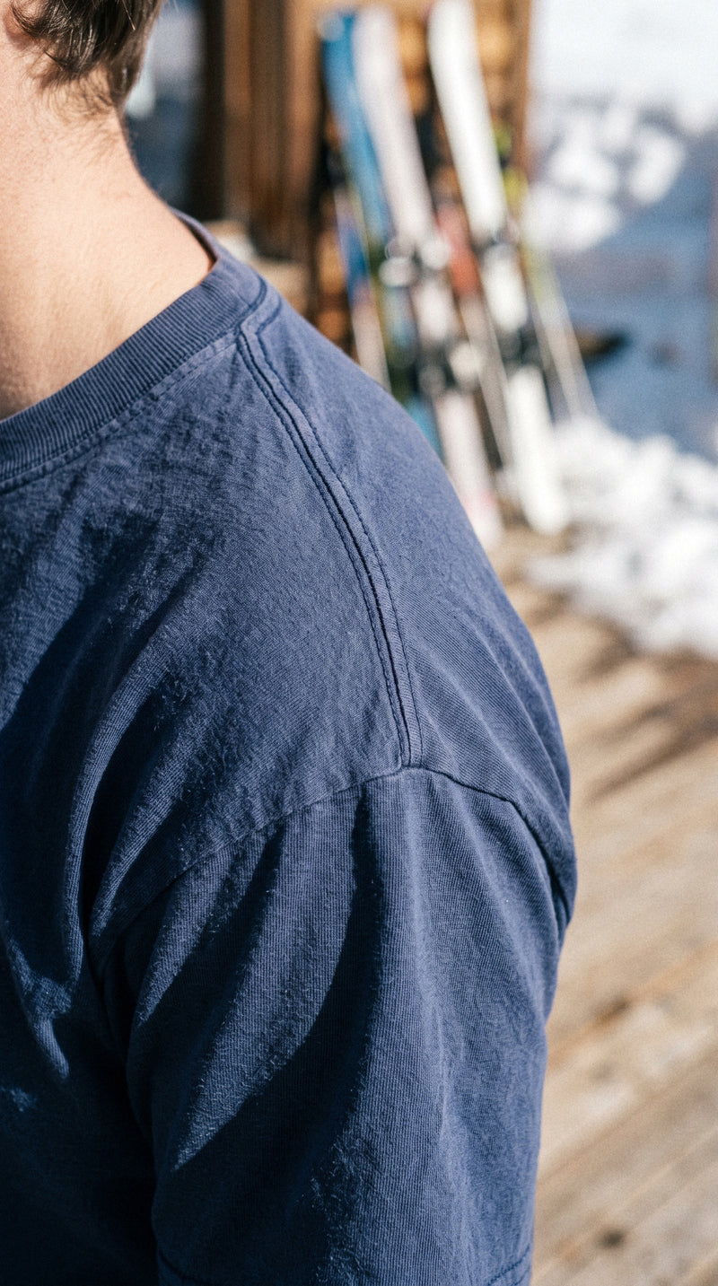 AukCliff t-shirts worn at a spring hut deck, photo 2
