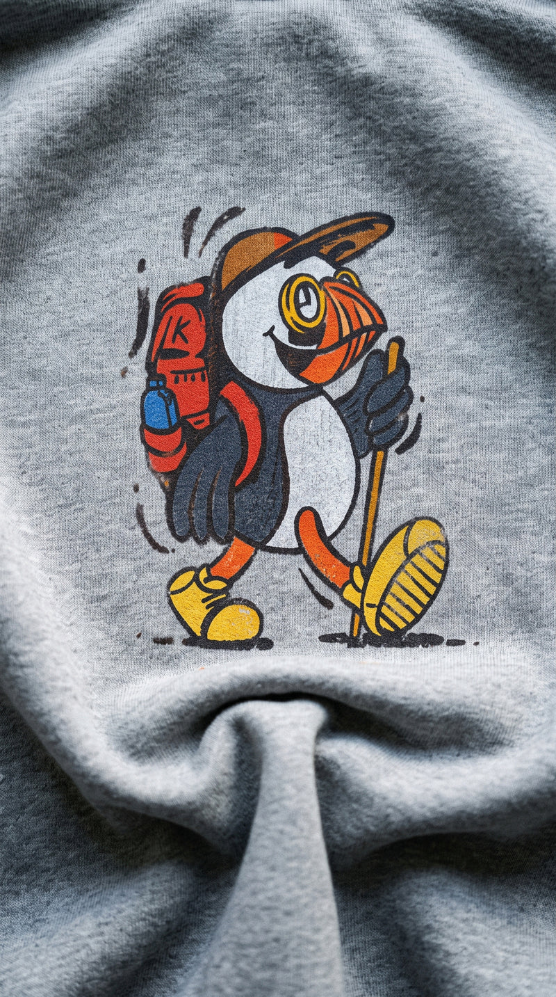 AukCliff back-print hoodie worn outdoors, photo 2