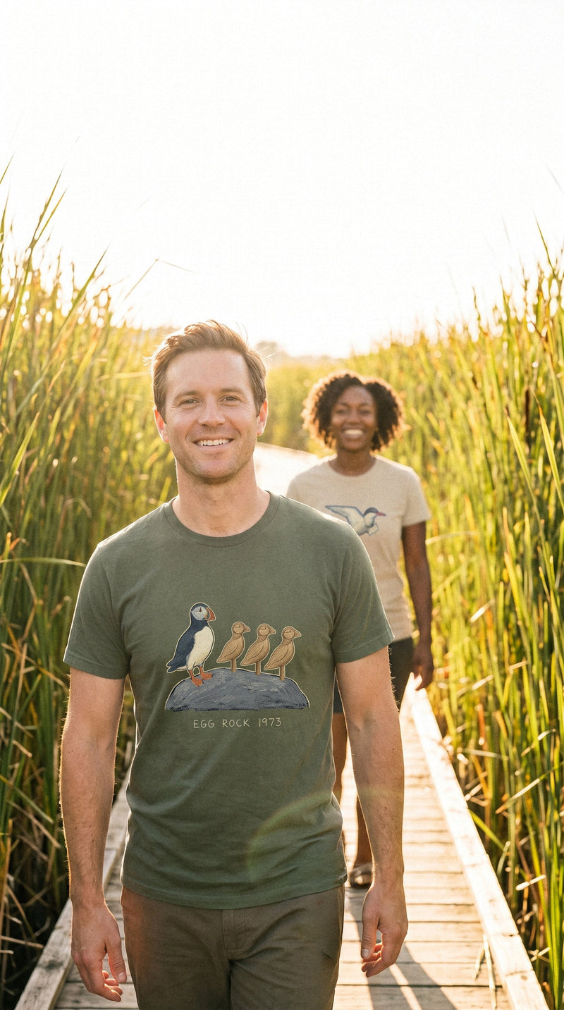 AukCliff t-shirts worn at an estuary boardwalk, photo 3